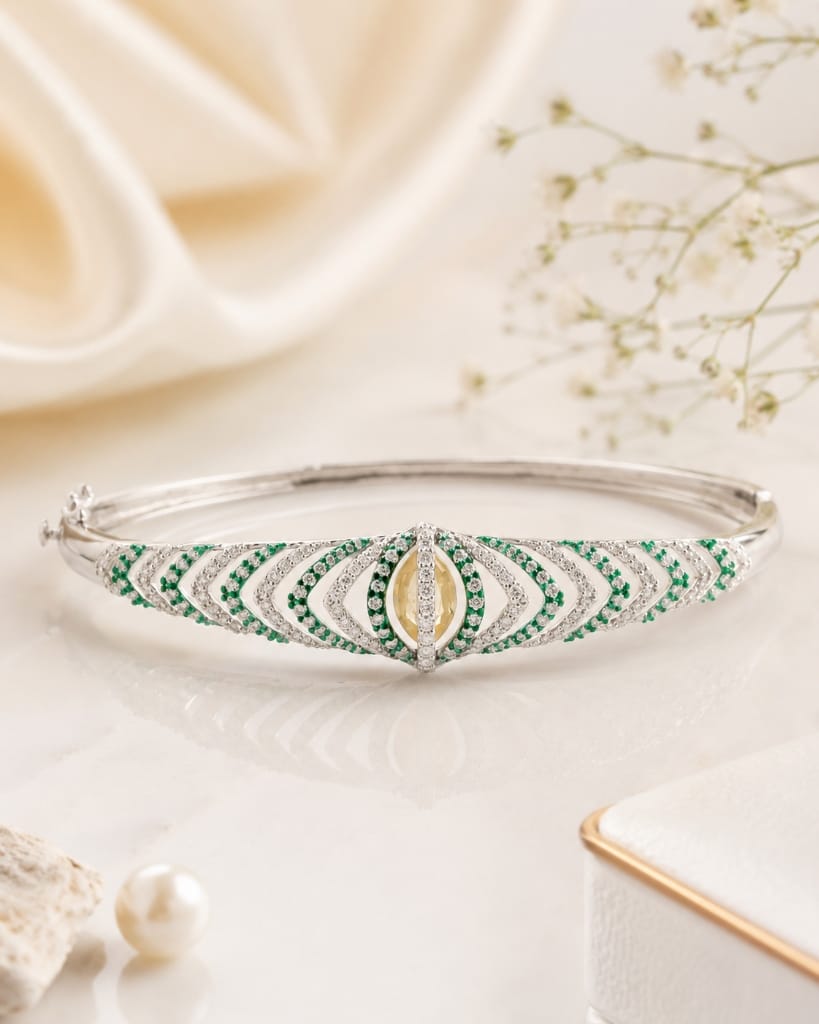 Colourpop chevron diamond bracelet with yellow central stone